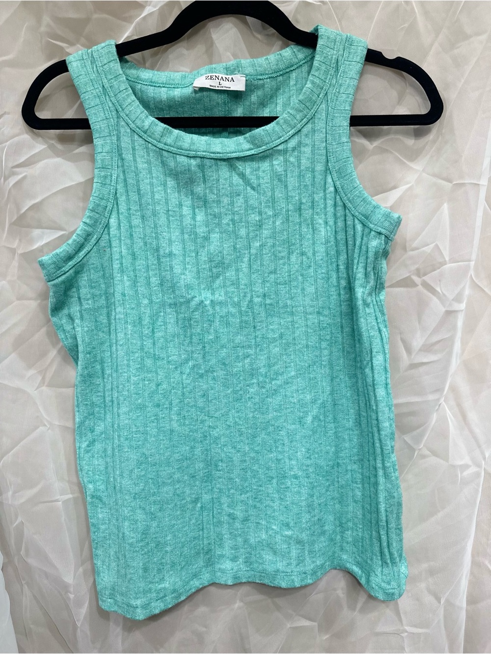 Zenana Outfitters Mint Ribbed Tank Top - Sleeveless Knit